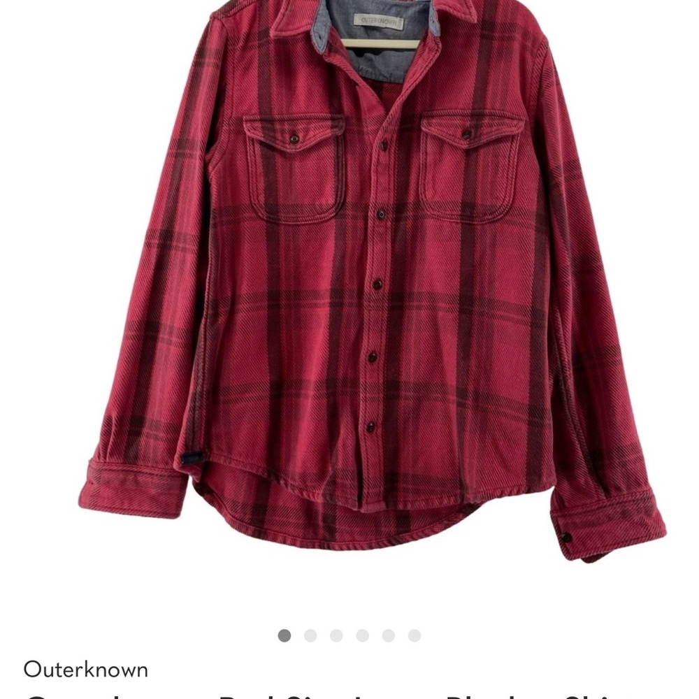 Outerknown Burgundy and Black Striped Shirt